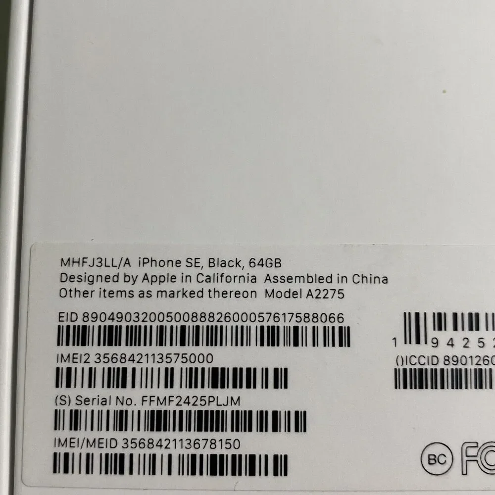 Apple iPhone SE 2nd Gen. - 64GB - Black *BOX ONLY*